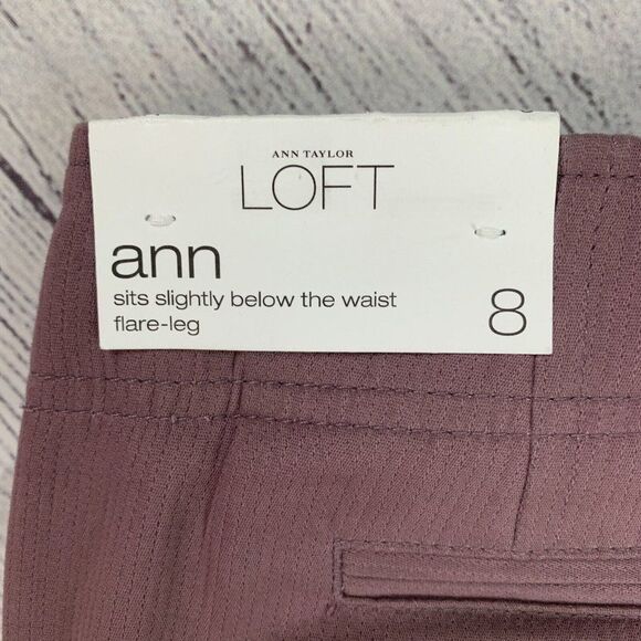 LOFT 8 Dress Pants Ann Style Flare Leg Plum Purple Inseam 31" Workwear New NWT - Picture 6 of 9